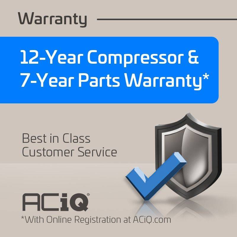 ACiQ Extreme warranty: 12-year compressor, 7-year parts with online registration